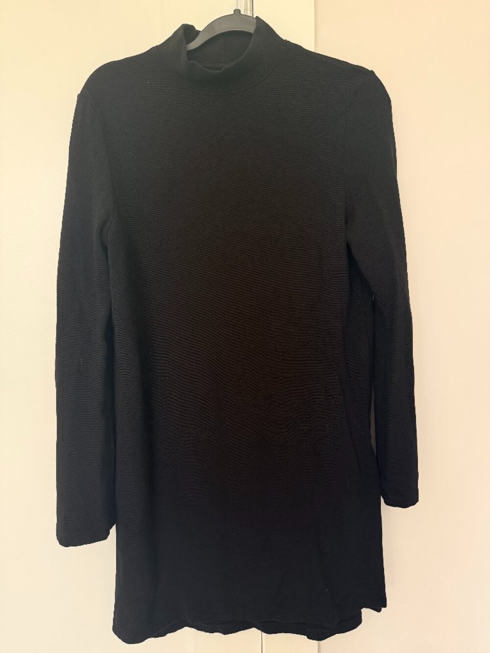Black Ribbed Mock Neck top